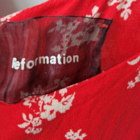 Reformation  womens Floral Midi Meredith Dress size 10 Fairy - Picture 7 of 8